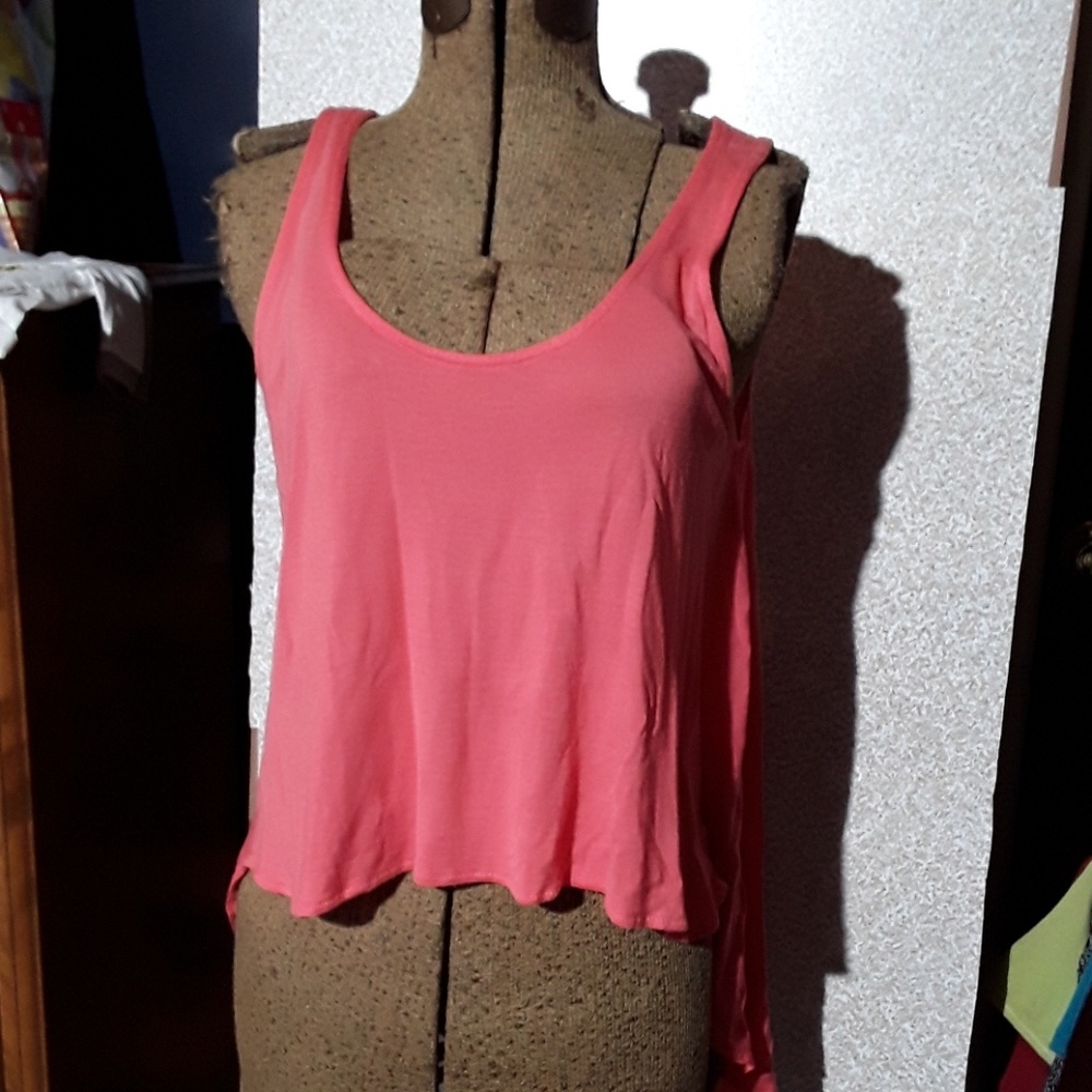 Paper Crane coral hi/lo tank top size S